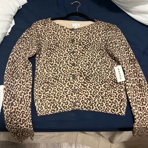 Leopard Print Button-Up Cardigan